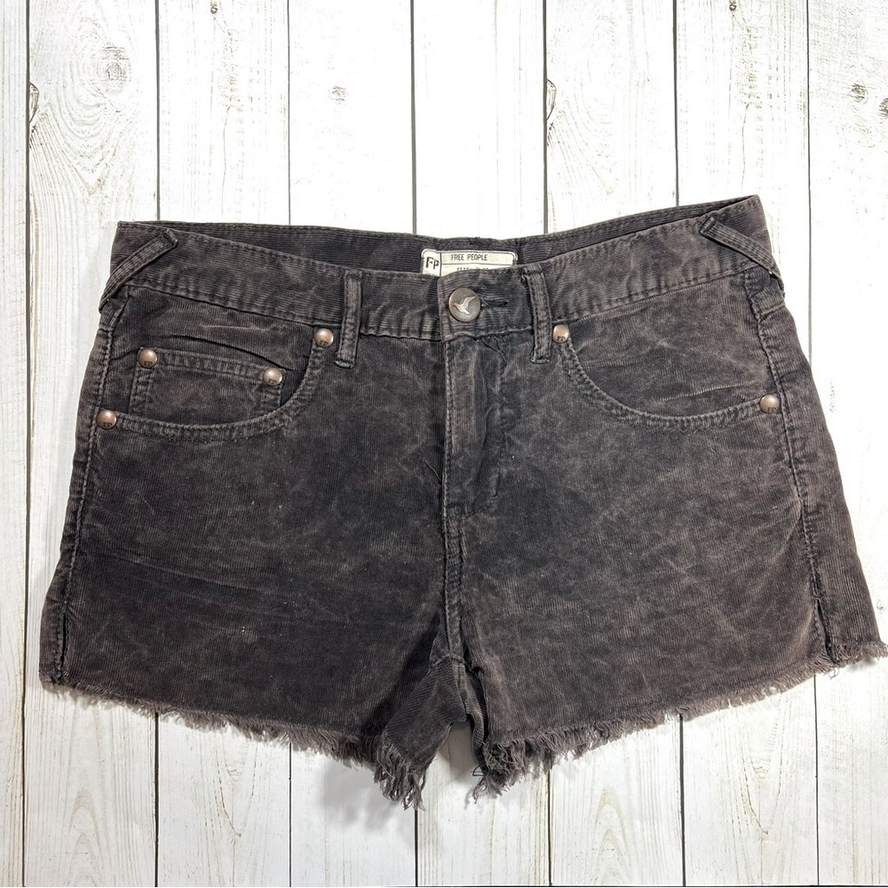 Free People | Grungy Boho Vintage Style Brown Corduroy Cut Off Shorts | 26